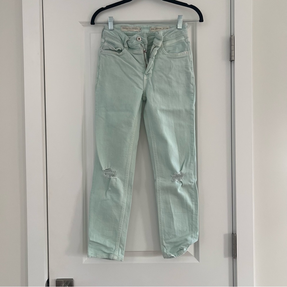 Women's Mint Blue Pilcro Jeans